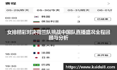 女排精彩对决荷兰队挑战中国队直播盛况全程回顾与分析